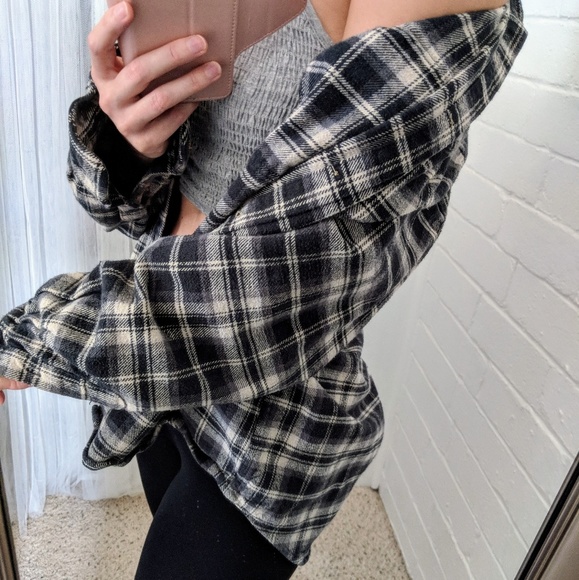 Blue Oversized Flannel - Picture 4 of 5
